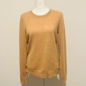 Lord & Taylor Beige Crewneck Cashmere Sweater, Medium